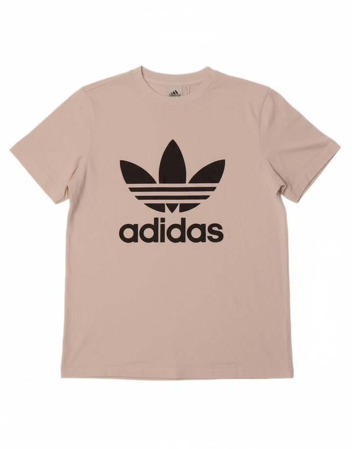 ADIDAS Womens Graphic T-Shirt Top UK 14 Medium White Cotton