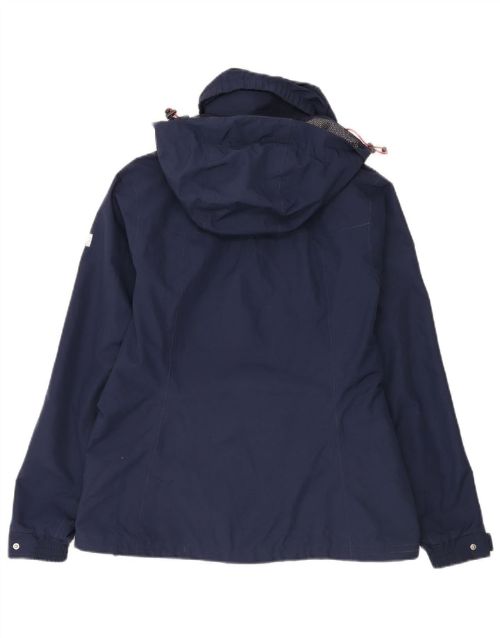 Helly Hansen Womens Hooded Windbreaker Jacket UK 14 Medium Navy Blue