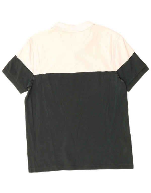 Fred Perry Mens Polo Shirt Large White Colourblock Cotton