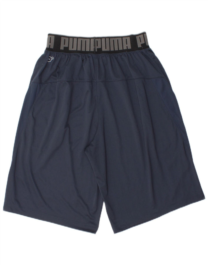 Puma Mens Sport Shorts Small Navy Blue Polyester