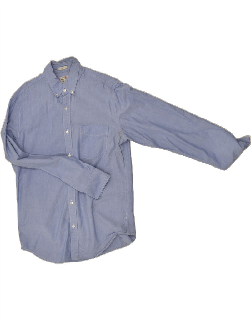 J. CREW Mens Slim Shirt Medium Blue Cotton | Vintage J. Crew | Thrift | Second-Hand J. Crew | Used Clothing | Messina Hembry 