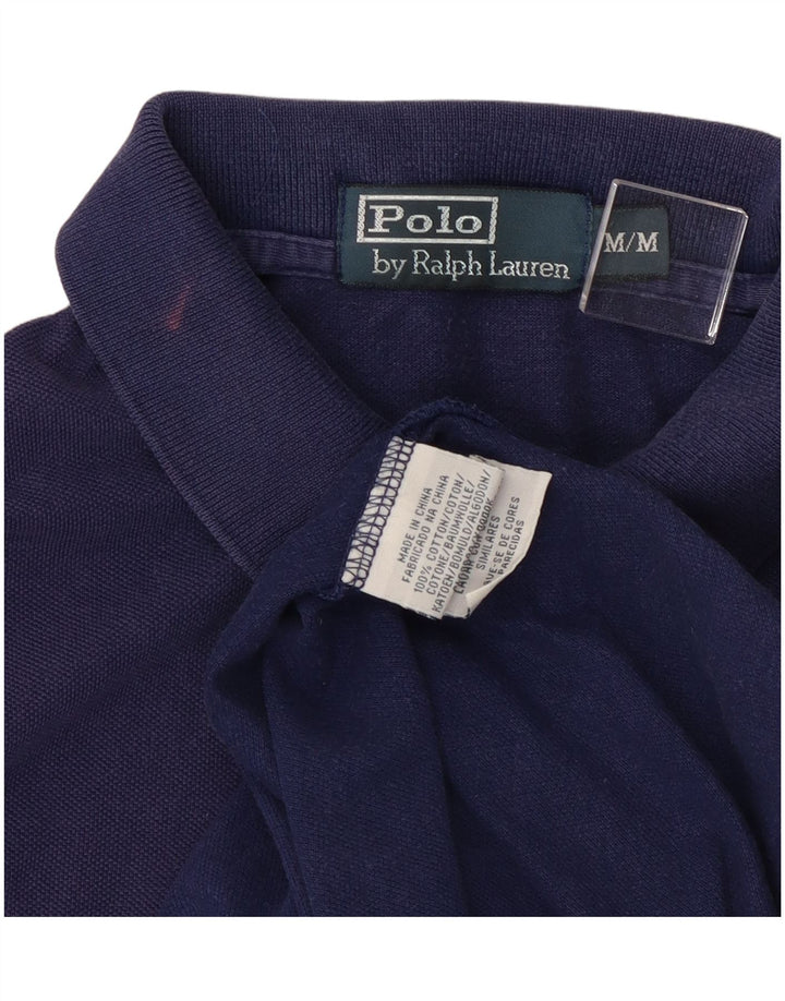 Polo Ralph Lauren Mens Polo Shirt Medium Navy Blue Cotton