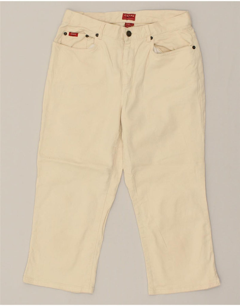 CHAPS Womens Capri Jeans US 6 Medium W28 L21 Beige Cotton | Vintage Chaps | Thrift | Second-Hand Chaps | Used Clothing | Messina Hembry 