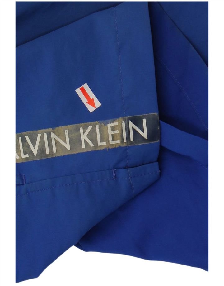 Calvin Klein Mens Graphic Swimming Shorts Small  Blue Polyester