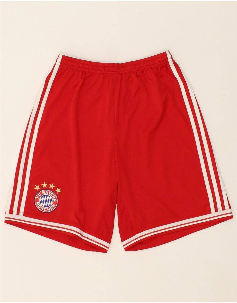 ADIDAS Boys FC Bayern Munchen Graphic Sport Shorts 15-16 Years Red Vintage Adidas and Second-Hand Adidas from Messina Hembry 