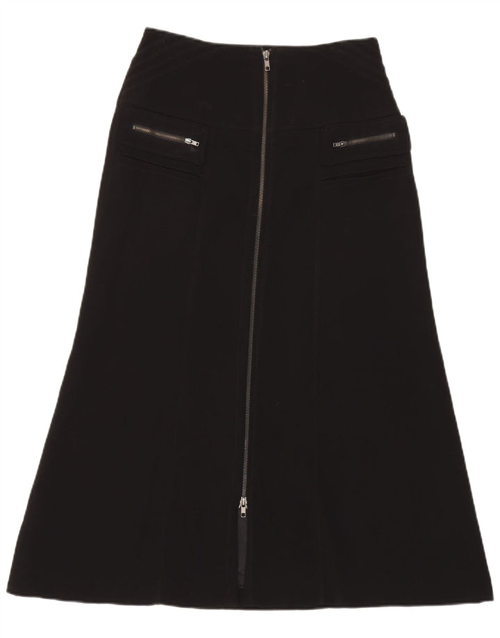 Carla Carini Womens A-Line Skirt UK 8 Small W28  Black Polyester
