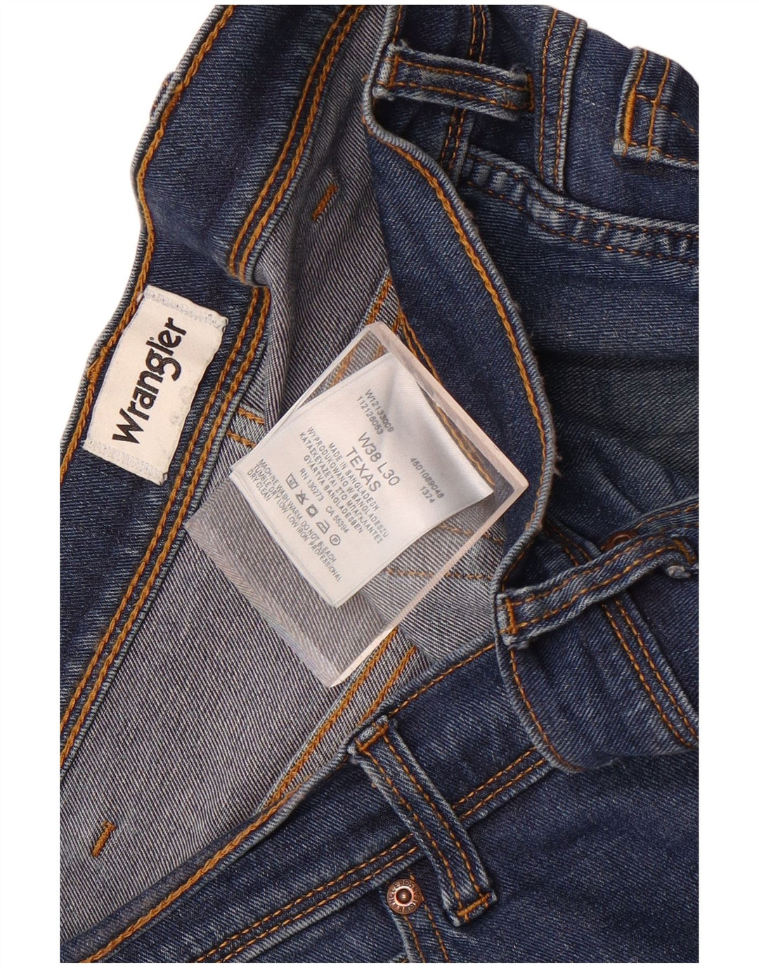 Wrangler Mens Texas Straight Jeans W38 L30 Blue Cotton