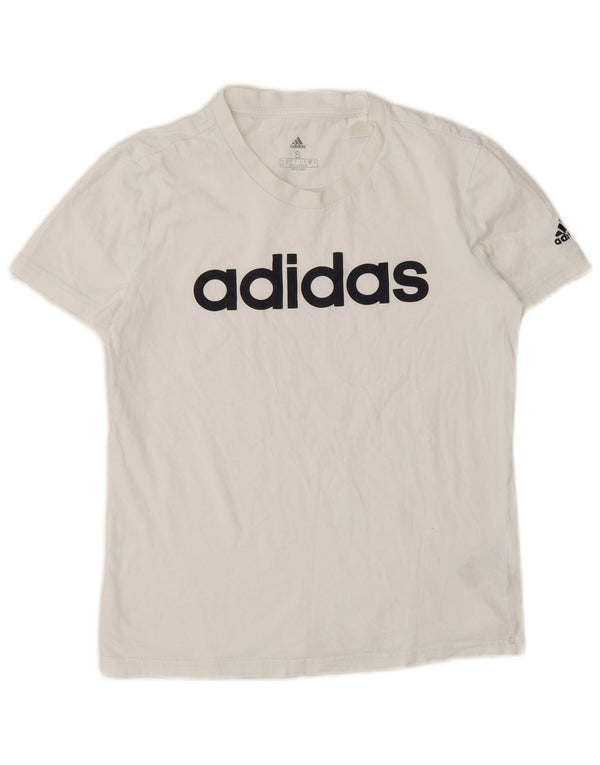 Adidas Womens Graphic T-Shirt Top UK 8/10 Small White Cotton