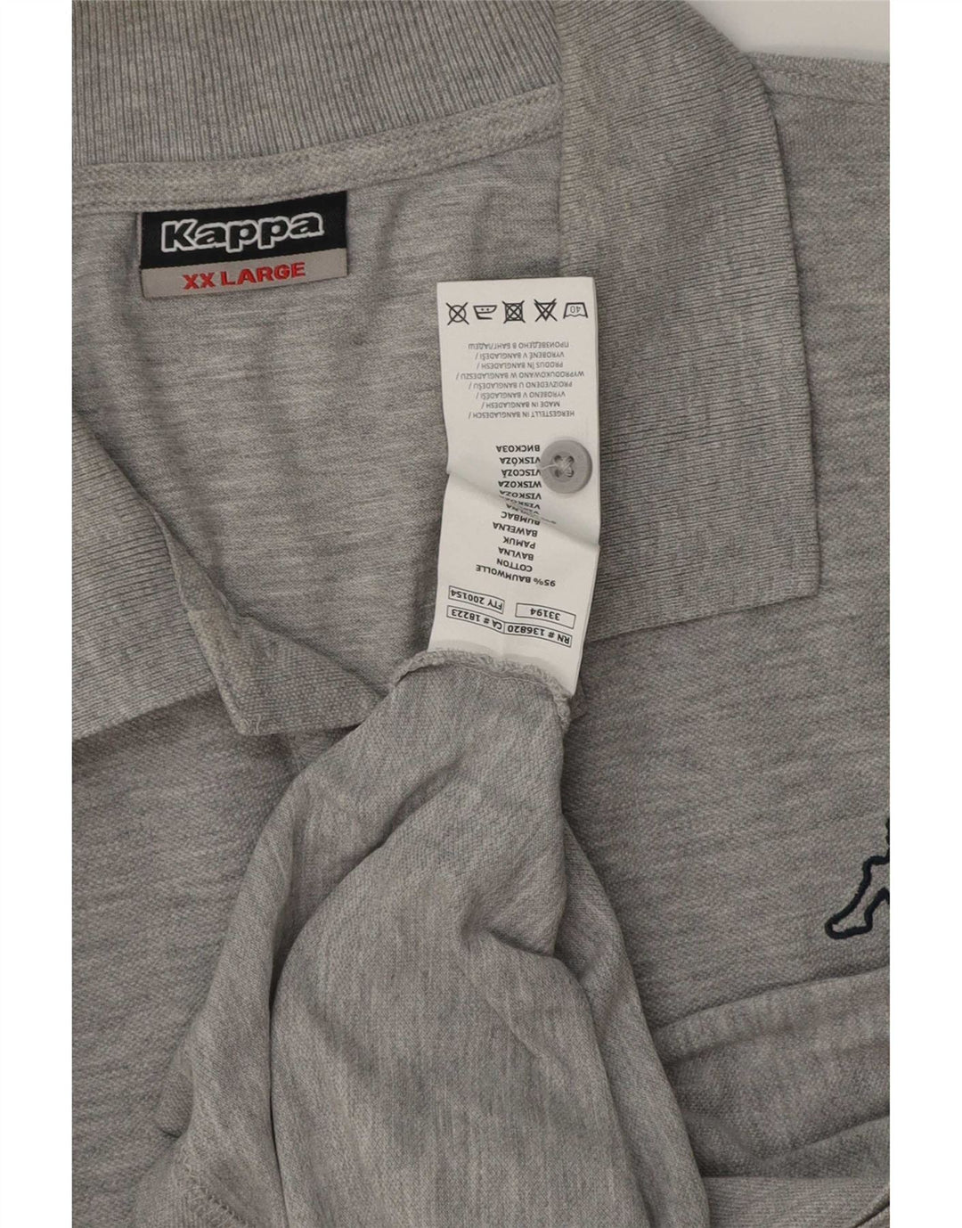 Kappa Mens Polo Shirt 2XL Grey Flecked Cotton