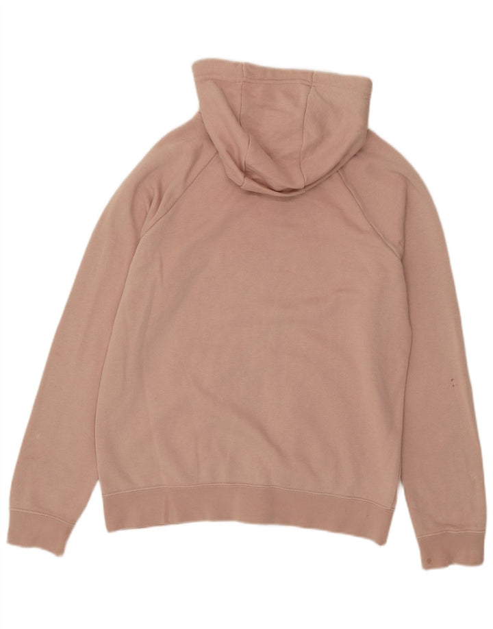 NIKE Womens Zip Hoodie Sweater UK 14 Medium Pink Cotton