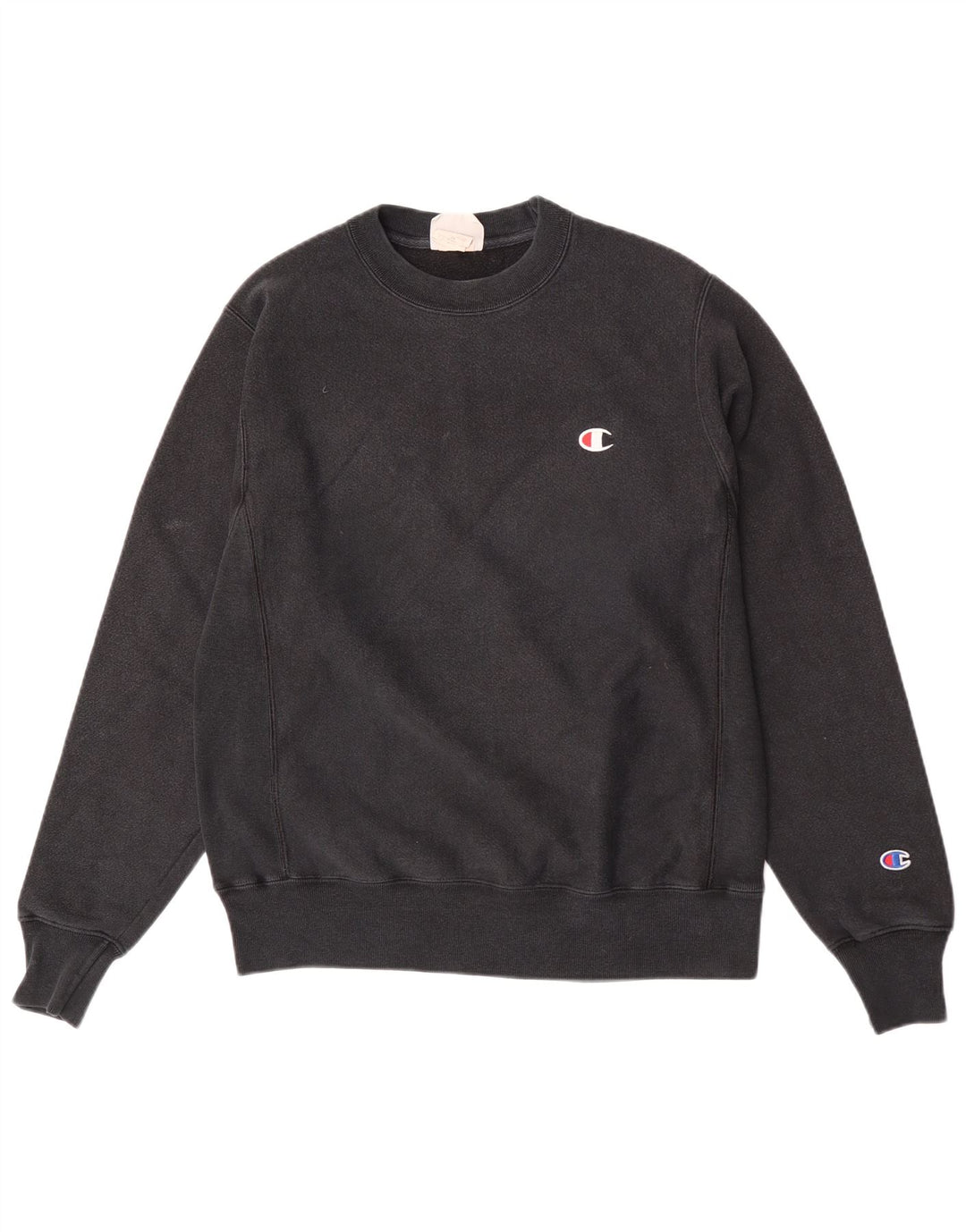 Champion Mens Reverse Weave Sweatshirt Jumper Small Black Cotton