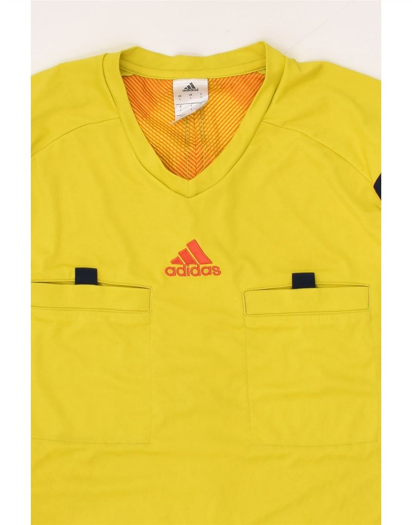 ADIDAS Mens Graphic Pullover Tracksuit Top Large Yellow Polyester | Vintage Adidas | Thrift | Second-Hand Adidas | Used Clothing | Messina Hembry 