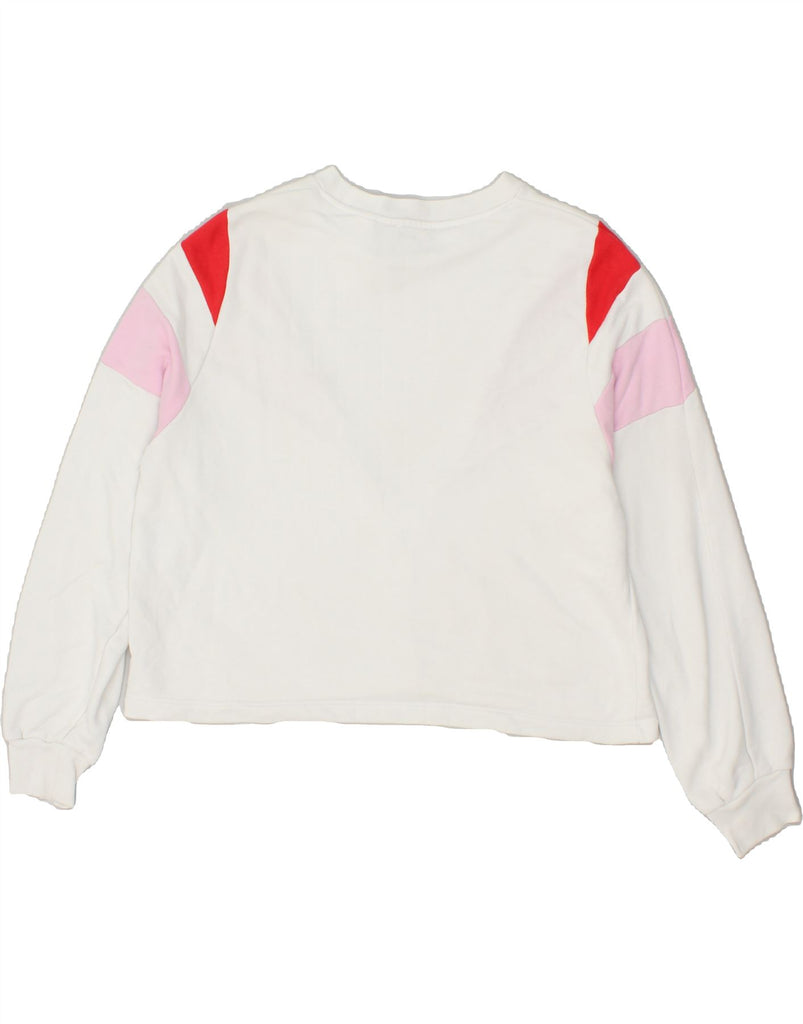 LEVI'S Womens Graphic Sweatshirt Jumper UK 10 Small White Colourblock | Vintage Levi's | Thrift | Second-Hand Levi's | Used Clothing | Messina Hembry 