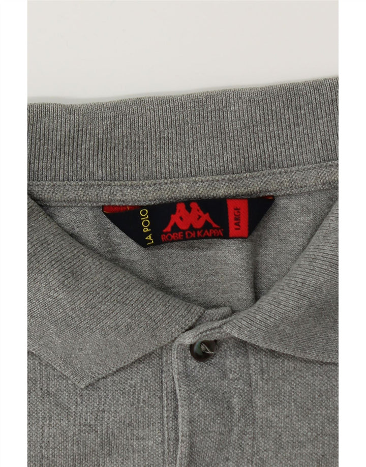 KAPPA Mens Polo Shirt Large Grey Cotton