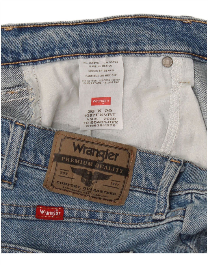 Wrangler Mens Straight Jeans W36 L29 Blue Cotton