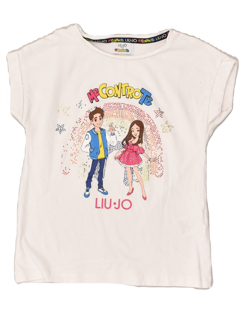 LIU JO Girls Graphic T-Shirt Top 5-6 Years White Cotton | Vintage Liu Jo | Thrift | Second-Hand Liu Jo | Used Clothing | Messina Hembry 