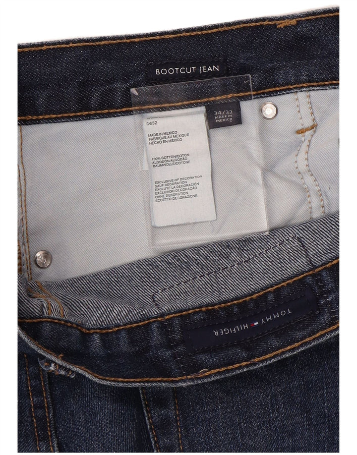 TOMMY HILFIGER Mens Bootcut Jeans W34 L32 Blue Cotton