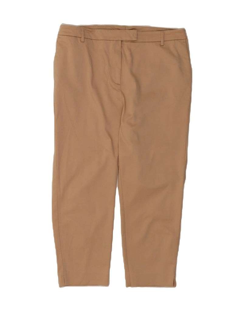 MARKS & SPENCER Womens Straight Capri Trousers UK 22 3XL W36 L24 Brown Vintage Marks & Spencer and Second-Hand Marks & Spencer from Messina Hembry 