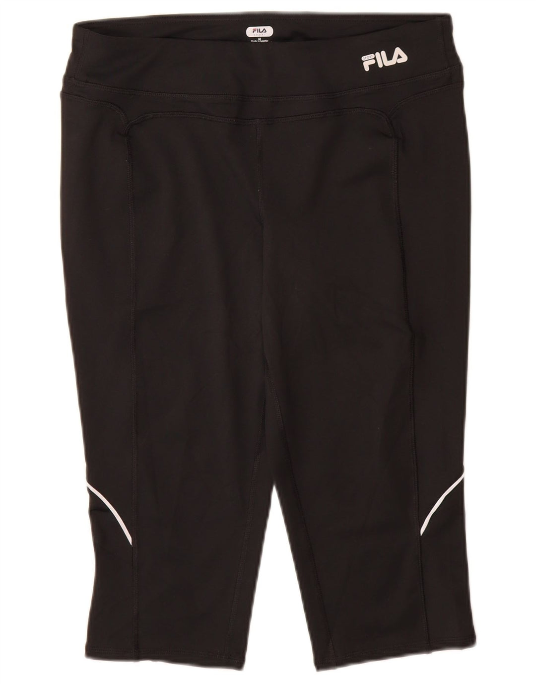 FILA Womens Capri Leggings UK 14 Medium  Black Polyester