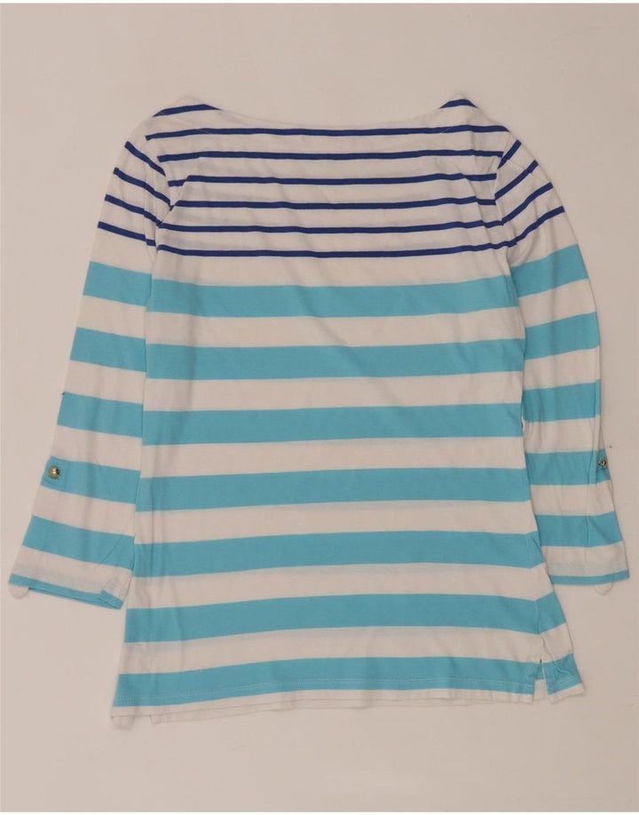 TOMMY HILFIGER Womens Top 3/4 Sleeve UK 12 Medium Blue Striped