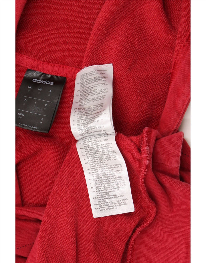 ADIDAS Mens Graphic Hoodie Jumper Small Red Cotton
