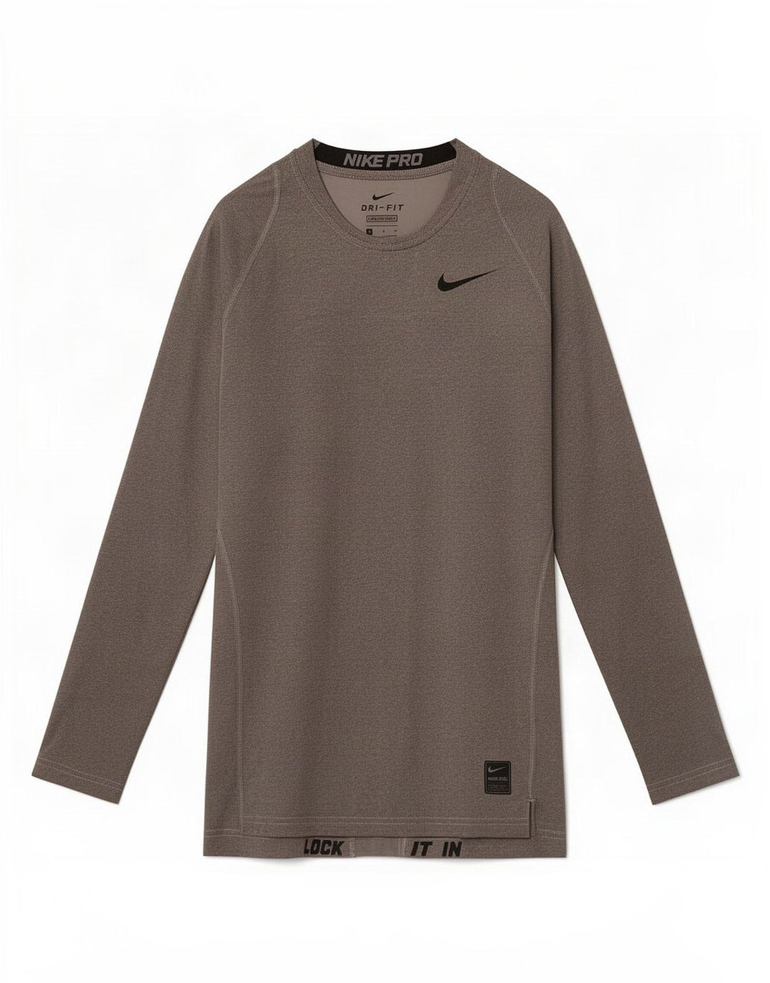 Nike Womens Dri Fit Top Long Sleeve UK 10 Small Grey Colourblock Polyester