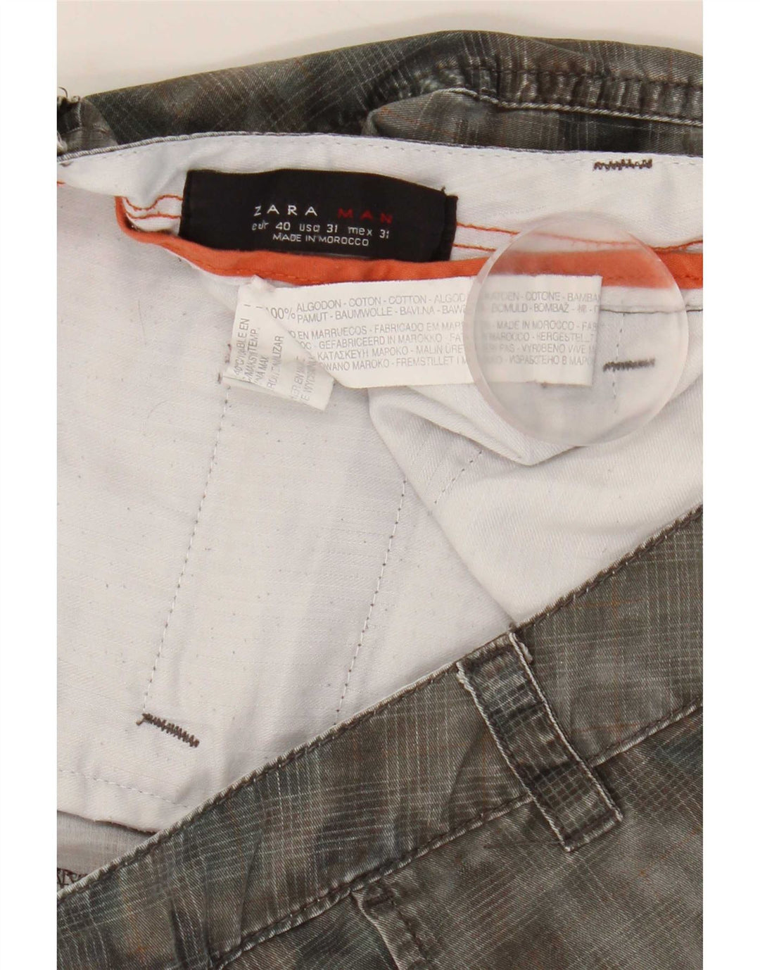 Zara Mens Cargo Shorts EU 40 Medium W31 Khaki Cotton