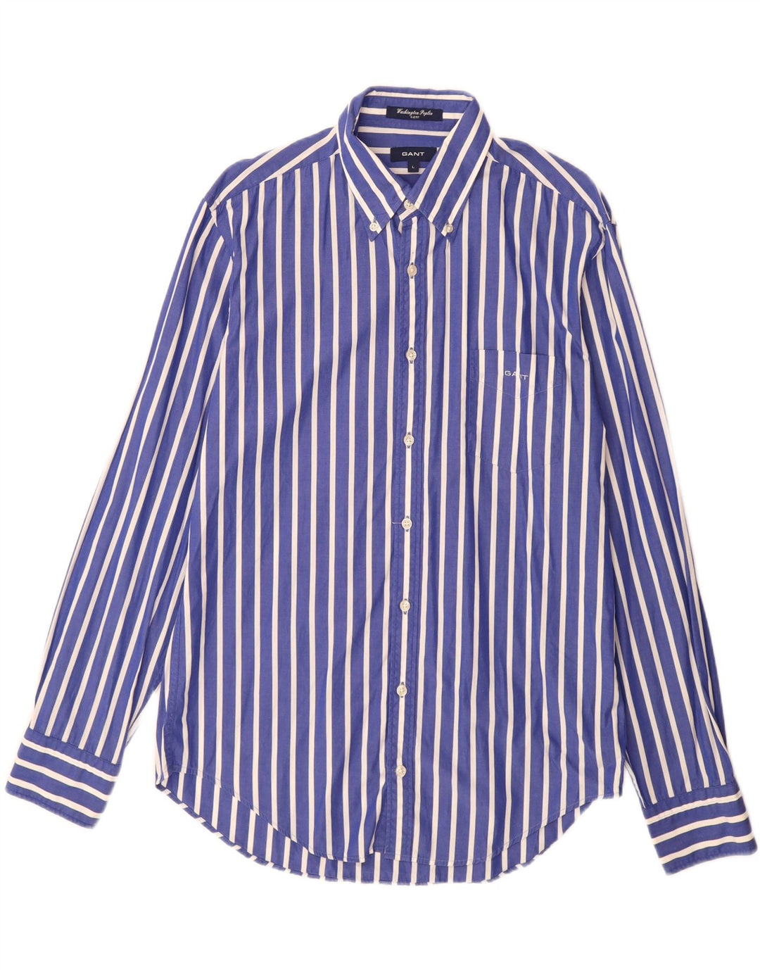 GANT Mens E-Z Fit Shirt Large Blue Striped Cotton