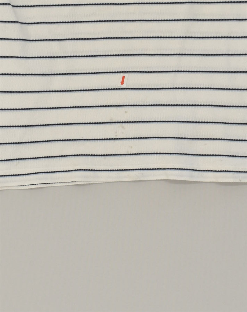 TOMMY HILFIGER Mens Polo Shirt Small White Striped Cotton | Vintage Tommy Hilfiger | Thrift | Second-Hand Tommy Hilfiger | Used Clothing | Messina Hembry 