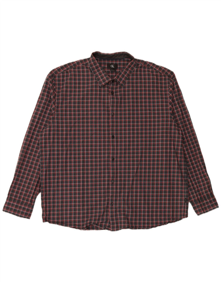 CALVIN KLEIN Mens Shirt 2XL Multicoloured Check Cotton