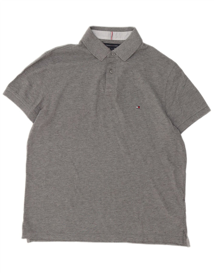 Tommy Hilfiger Mens Polo Shirt Medium Grey Cotton