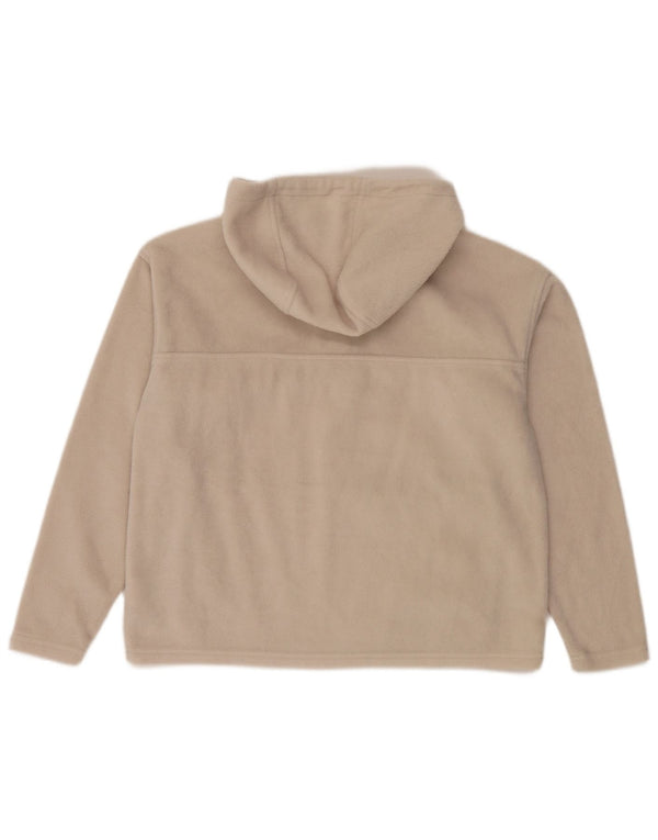 Columbia Womens Oversized Hooded Zip Neck Fleece Jumper UK 10 Small Beige