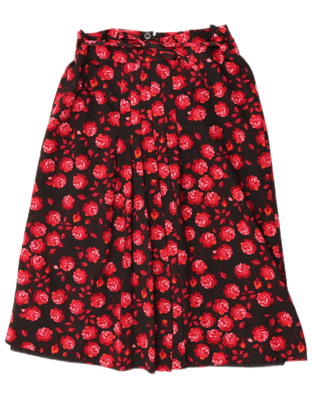 Vintage Womens A-Line Skirt W28 Medium Red Floral