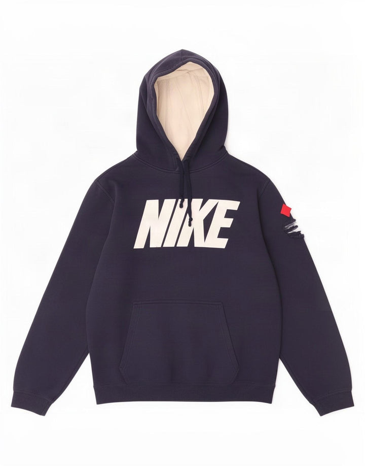 Nike Mens Graphic Hoodie Jumper Medium Navy Blue