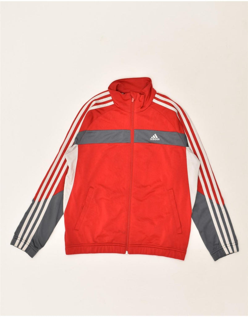 ADIDAS Boys Tracksuit Top Jacket 11-12 Years Red Colourblock Polyester | Vintage Adidas | Thrift | Second-Hand Adidas | Used Clothing | Messina Hembry 