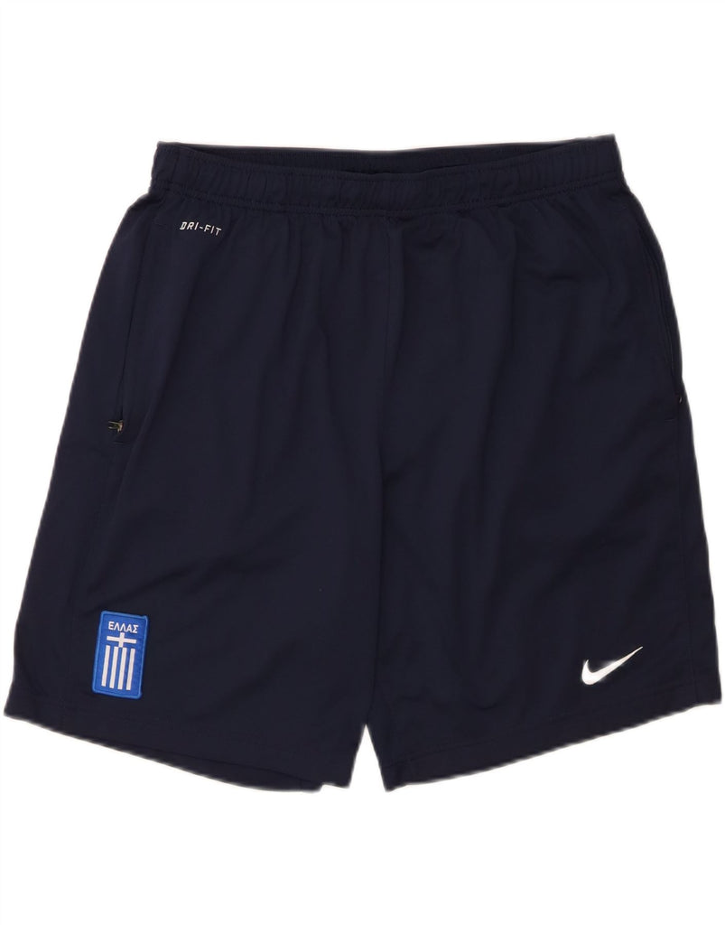 NIKE Mens Dri Fit Graphic Sport Shorts XL  Navy Blue Polyester Vintage Nike and Second-Hand Nike from Messina Hembry 