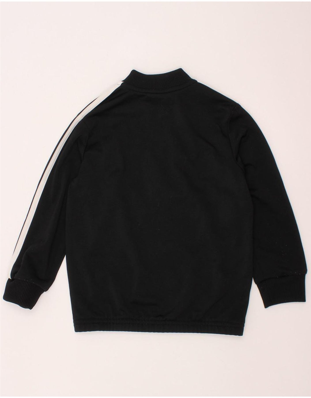 ADIDAS Boys Tracksuit Top Jacket 4-5 Years Black Colourblock Polyester