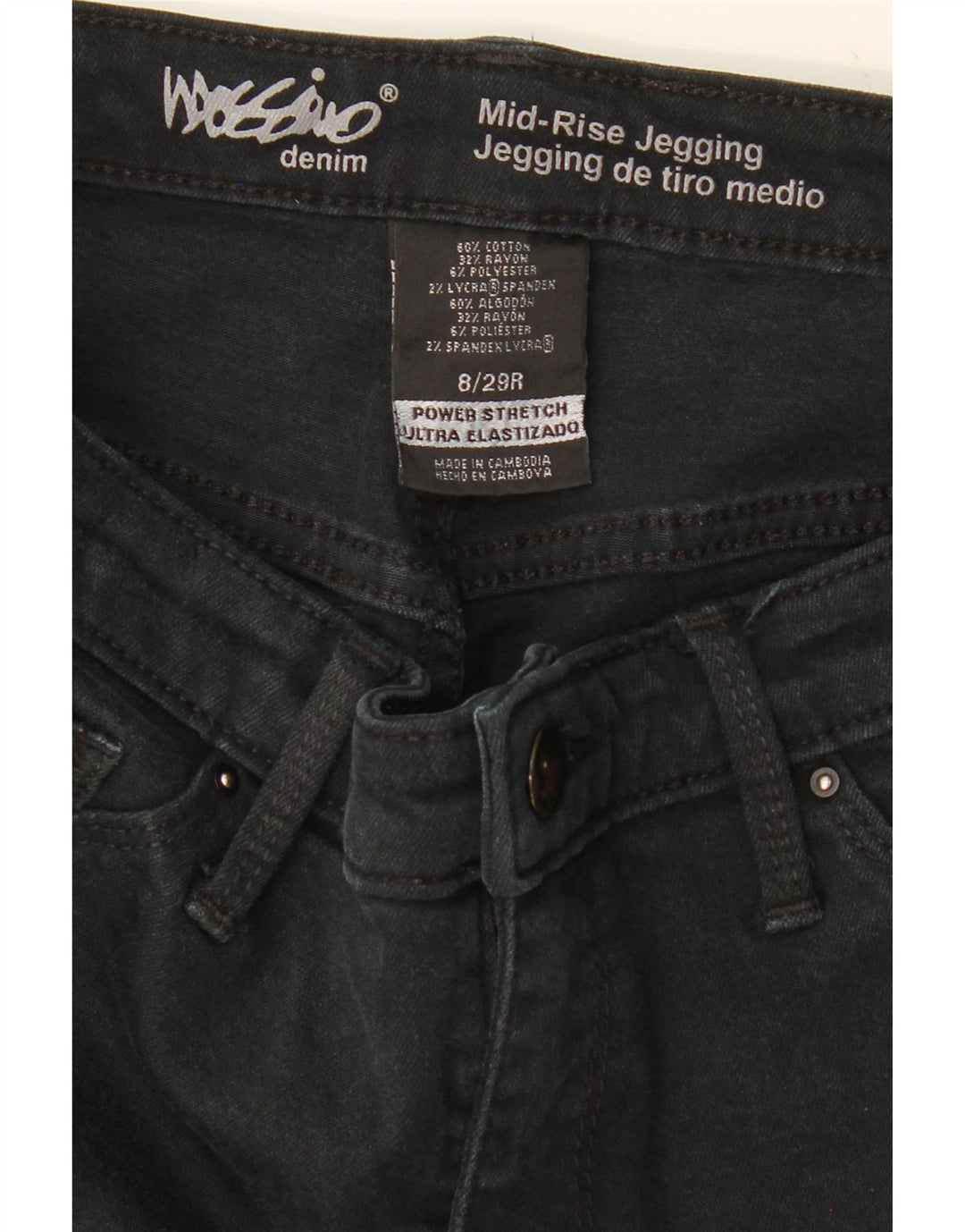 MOSSIMO Womens Mid Rise Jegging Jeans US 8 Medium W29 L29 Black Cotton Vintage Mossimo and Second-Hand Mossimo from Messina Hembry 