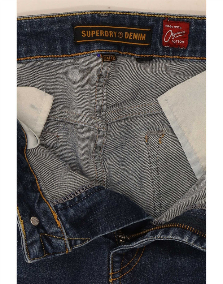 Superdry Mens Slim Jeans W34 L32 Blue Cotton