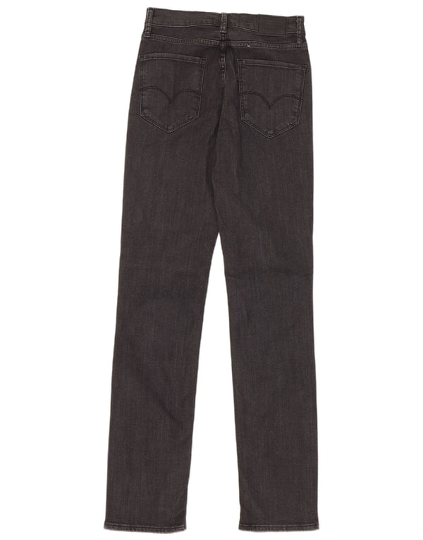 Levi's Womens 724 High Rise Straight Jeans W26 L32 Black Lyocell