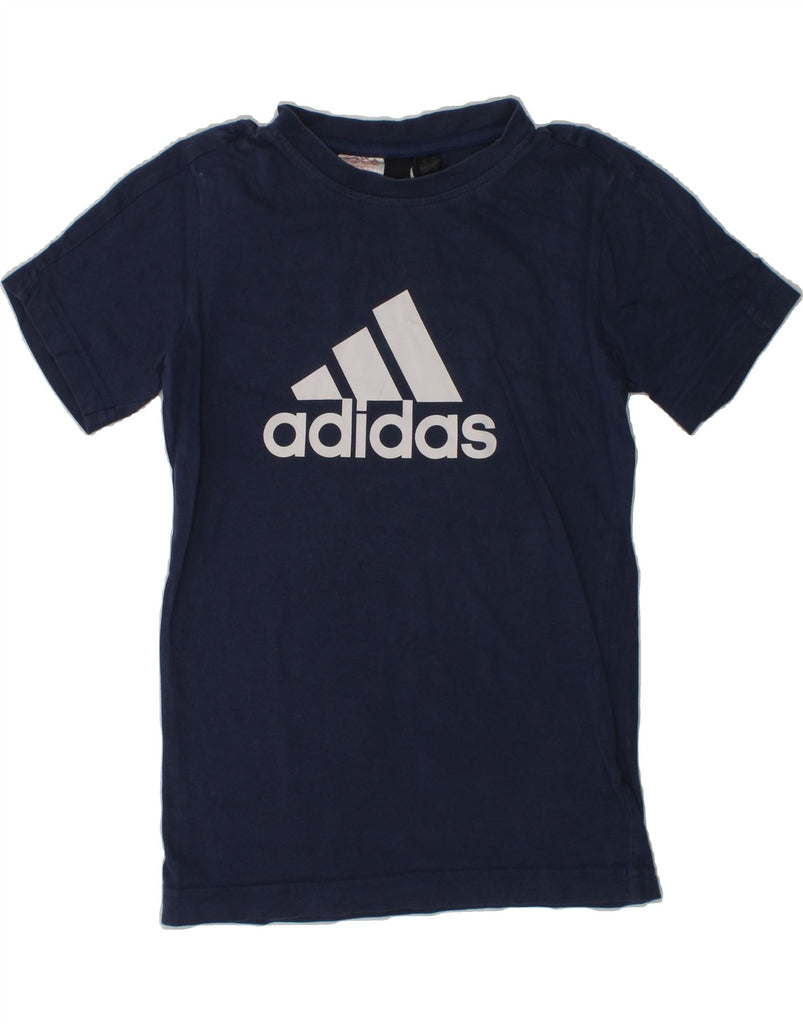 ADIDAS Boys Graphic T-Shirt Top 7-8 Years Navy Blue | Vintage Adidas | Thrift | Second-Hand Adidas | Used Clothing | Messina Hembry 