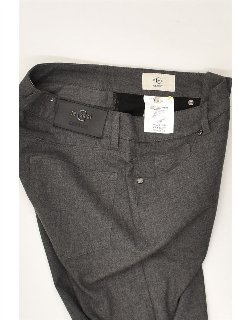 CERRUTI 1881 Womens Straight Casual Trousers W29 L28  Grey Polyester | Vintage Cerruti 1881 | Thrift | Second-Hand Cerruti 1881 | Used Clothing | Messina Hembry 