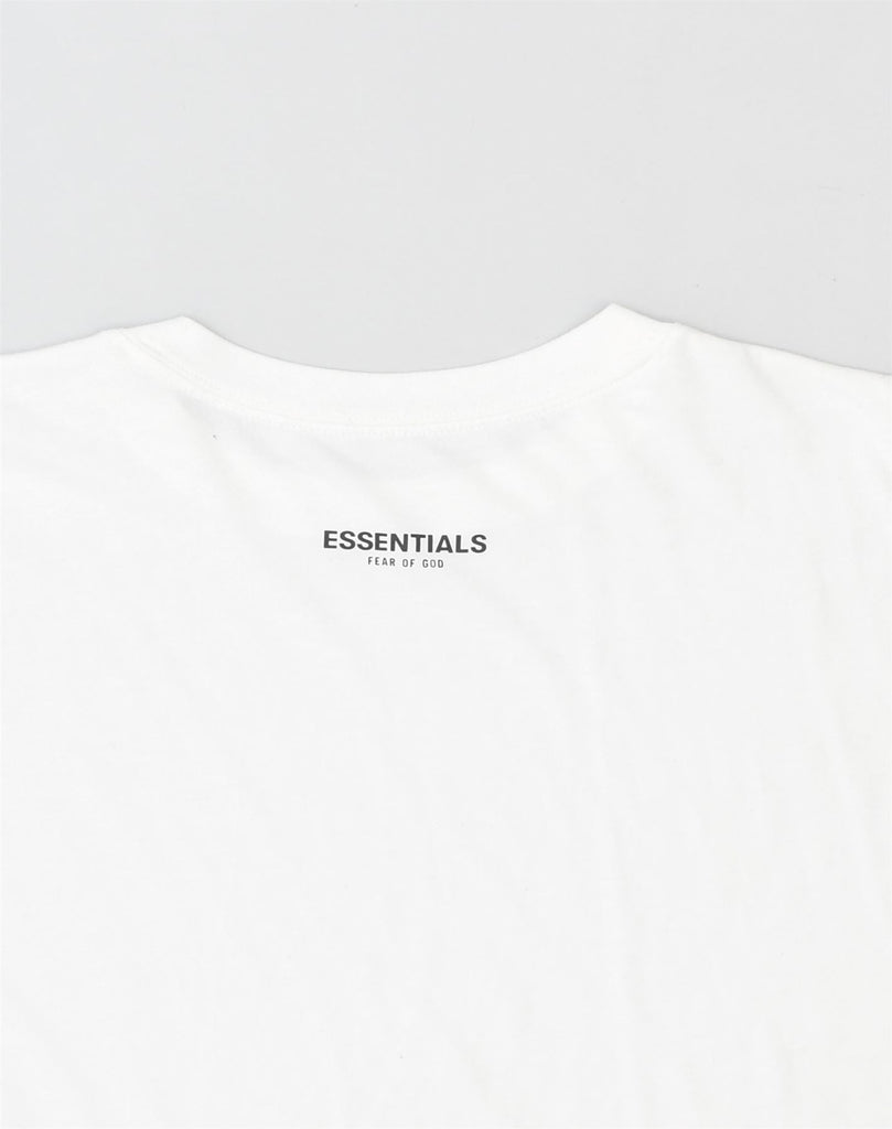 ESSENTIALS Mens T-Shirt Top Large White Cotton | Vintage Essentials | Thrift | Second-Hand Essentials | Used Clothing | Messina Hembry 