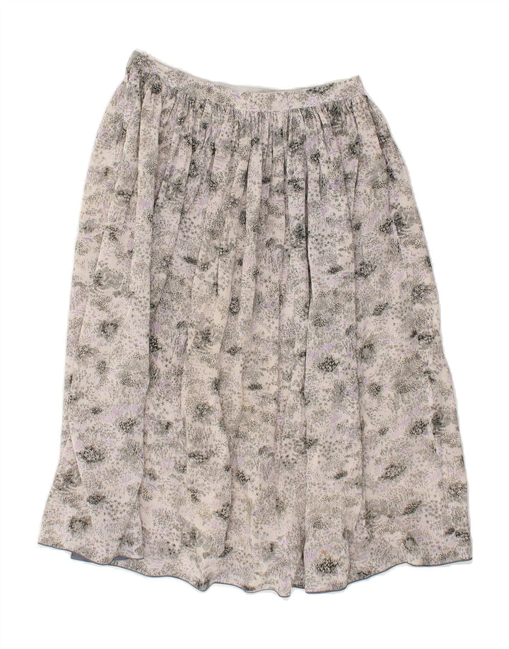 VINTAGE Womens Flared Skirt W26 Small  Grey Floral | Vintage Vintage | Thrift | Second-Hand Vintage | Used Clothing | Messina Hembry 