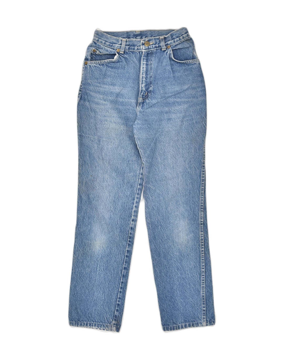 VINTAGE Womens Straight Jeans W24 L27 Blue Cotton | Vintage Vintage | Thrift | Second-Hand Vintage | Used Clothing | Messina Hembry 