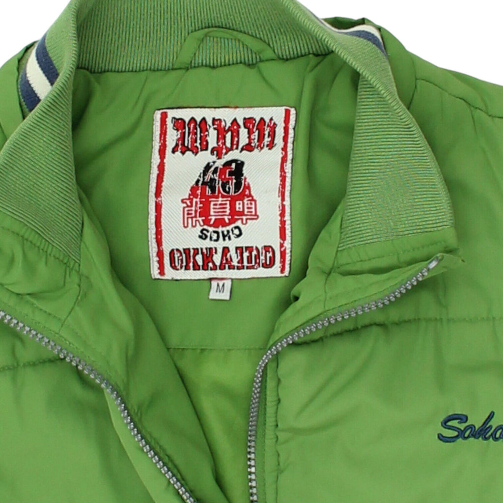 Soho Island Mens Green Polyester Padded Bomber Jacket | Vintage Designer VTG | Vintage Messina Hembry | Thrift | Second-Hand Messina Hembry | Used Clothing | Messina Hembry 