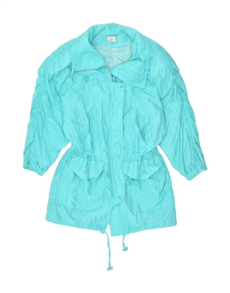 VINTAGE Womens Rain Jacket UK 14 Large Turquoise Nylon | Vintage Vintage | Thrift | Second-Hand Vintage | Used Clothing | Messina Hembry 