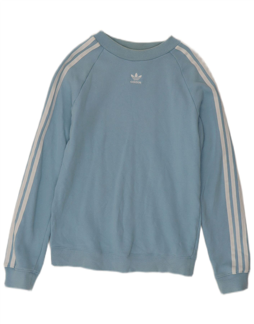 Adidas Womens Sweatshirt Jumper UK 10 Small Blue Cotton
