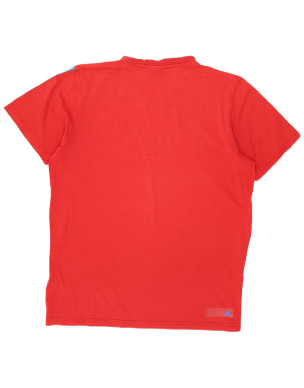 Adidas Mens Graphic T-Shirt Top Medium Red Cotton