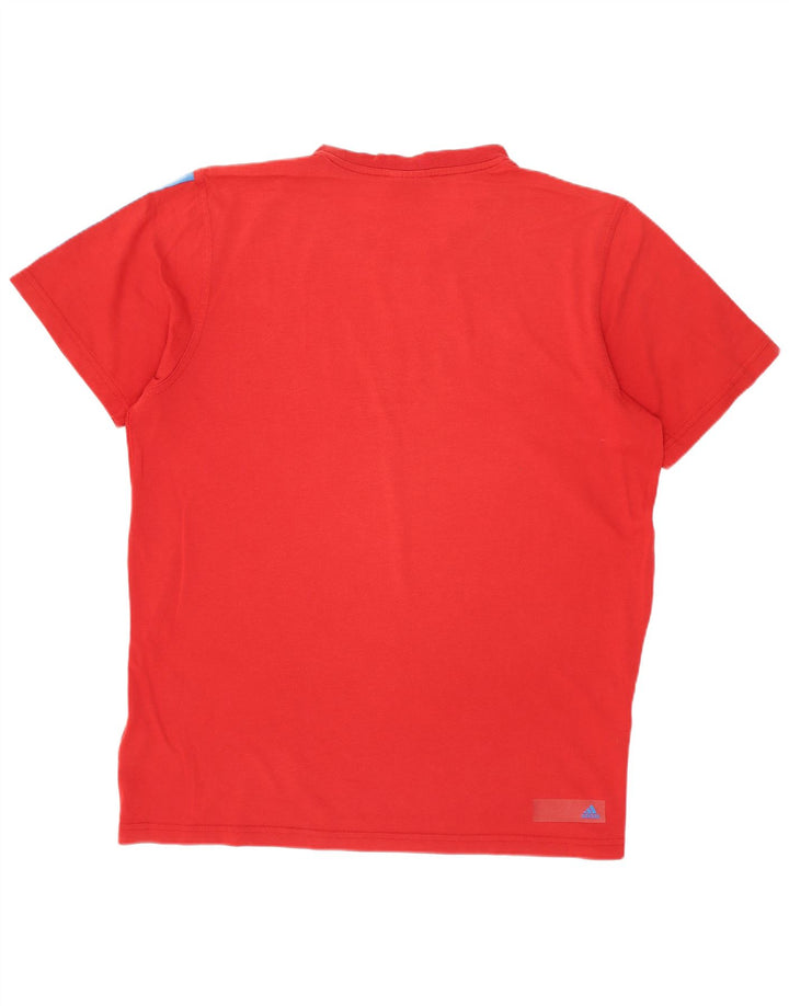Adidas Mens Graphic T-Shirt Top Medium Red Cotton